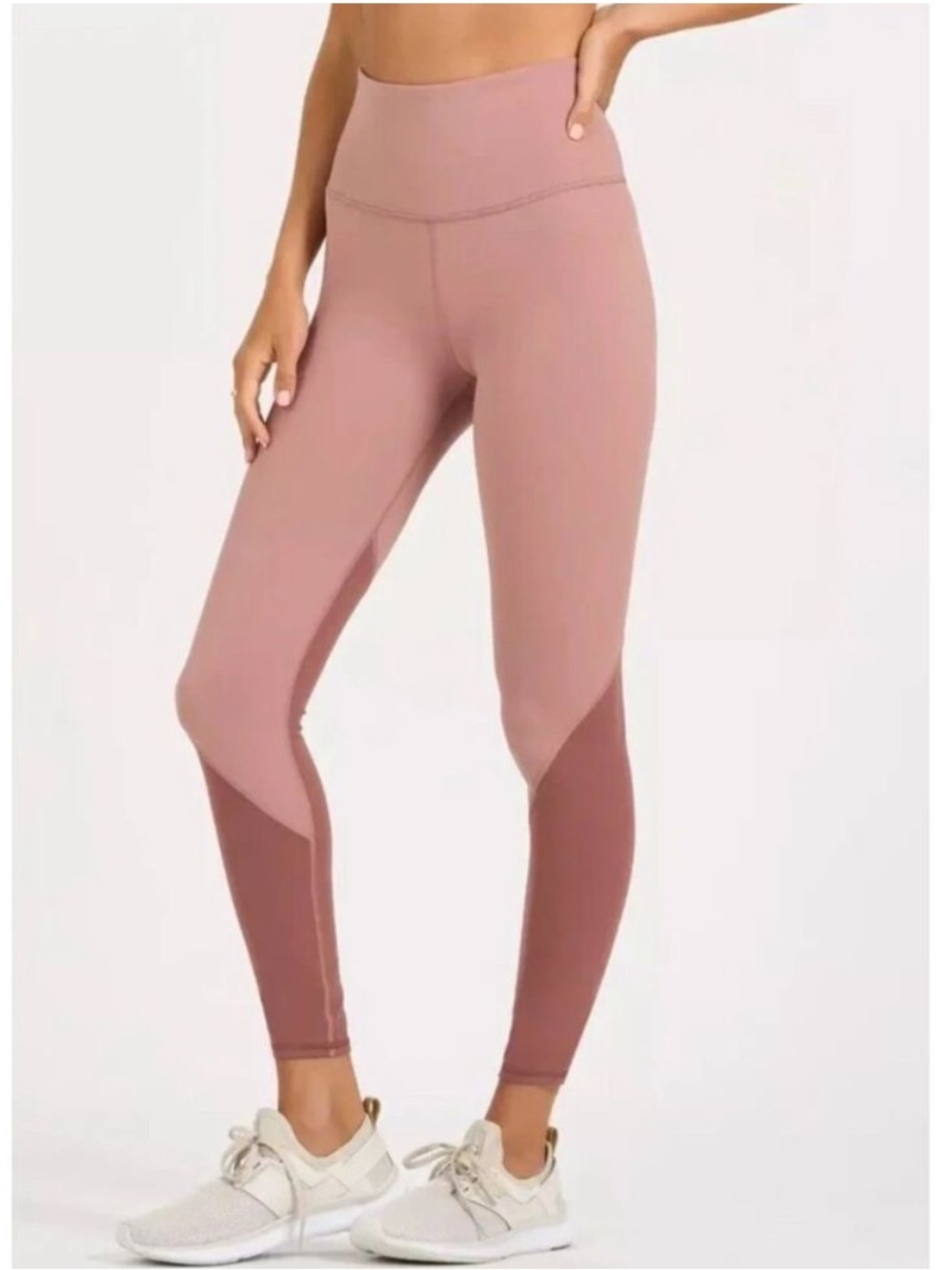 Vuori Color Block Studio Leggings Dusty Rose High-Rise Leggings XS